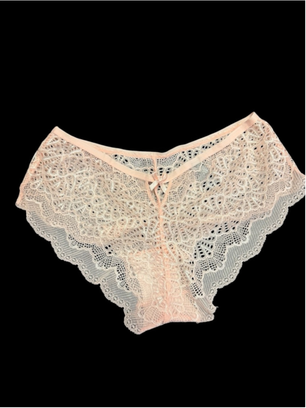 Women's BootayBag Pink & White Lace Panties L